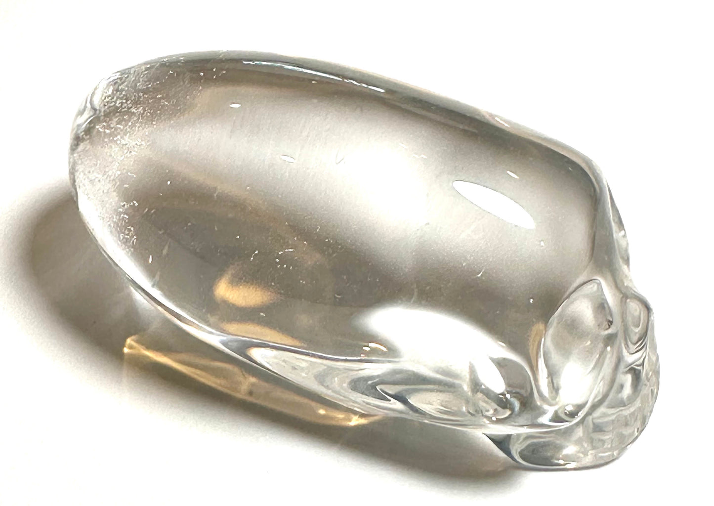 Master carved Lemurian quartz elongated skull by Vanderlei Barreto from Brazil #NC7933