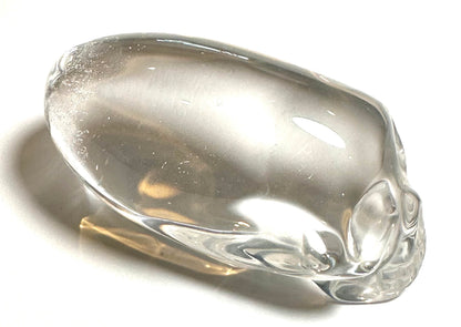 Master carved Lemurian quartz elongated skull by Vanderlei Barreto from Brazil #NC7933