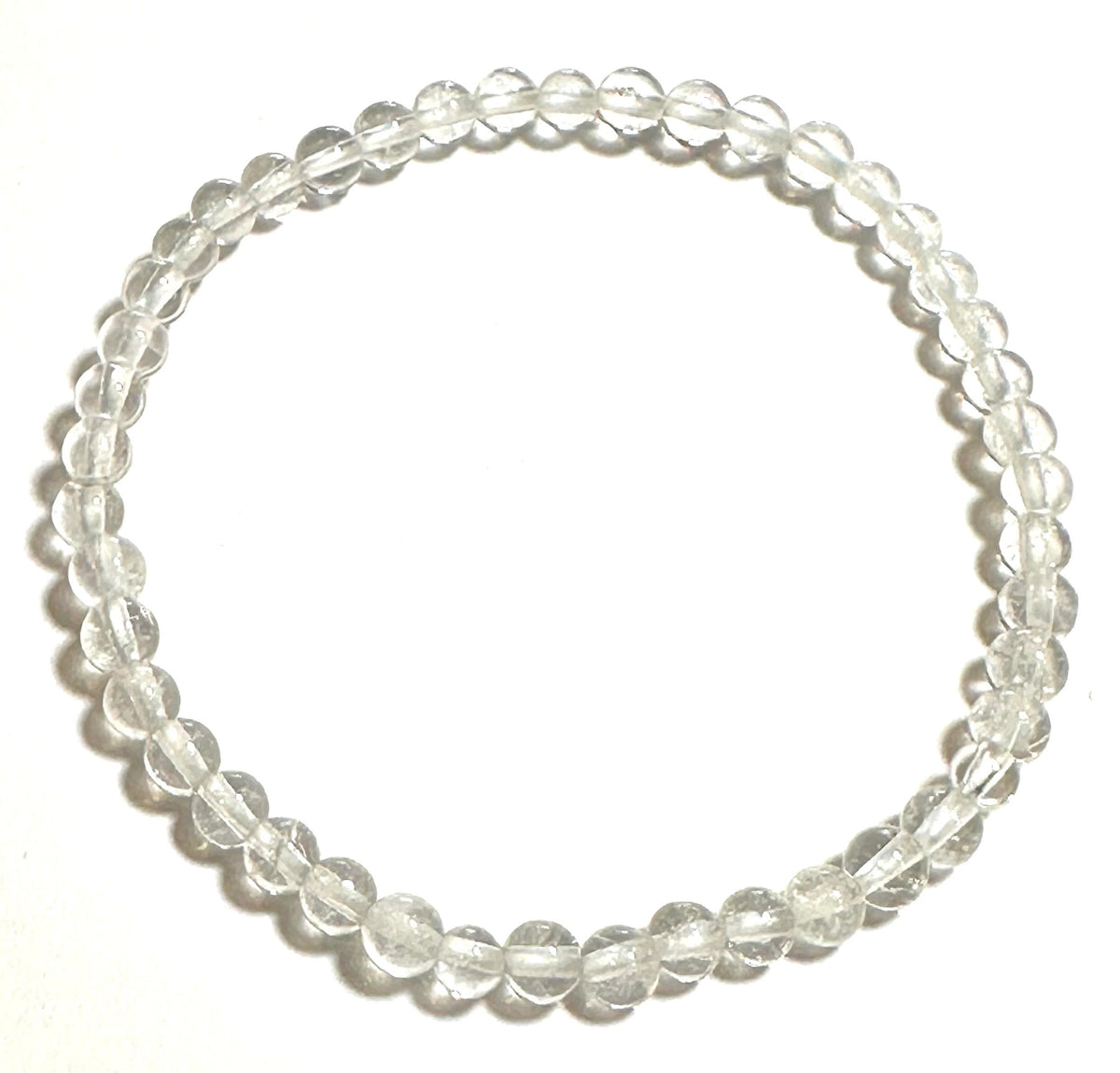 Clear Quartz Crystal 4mm Stretch Mala Bracelet #MALA12