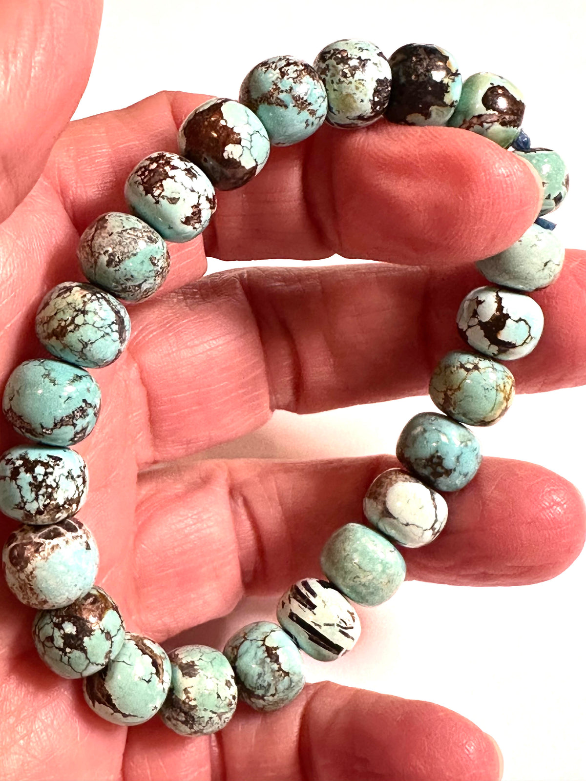 Hubei Turquoise Mixed Matrix Mala Bracelet 9–9.5mm MALA29