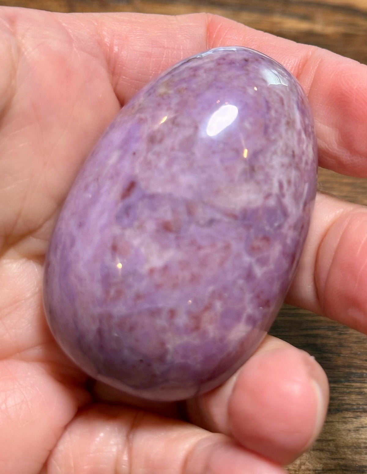 Rare Lavender Jade Palm Stone 2 1/4 x 1 1/2 Inch #NC8004