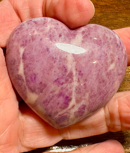 Rare Lavender Jade Heart Palm Stone 2 x 1 3/4 Inch #NC8003