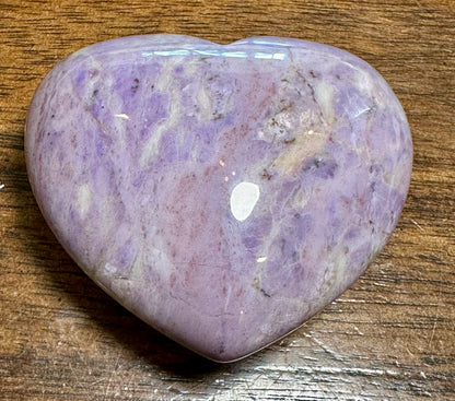 Lavender Jade Heart Palm Stone 2 x 1 3/4 Inch #NC8005