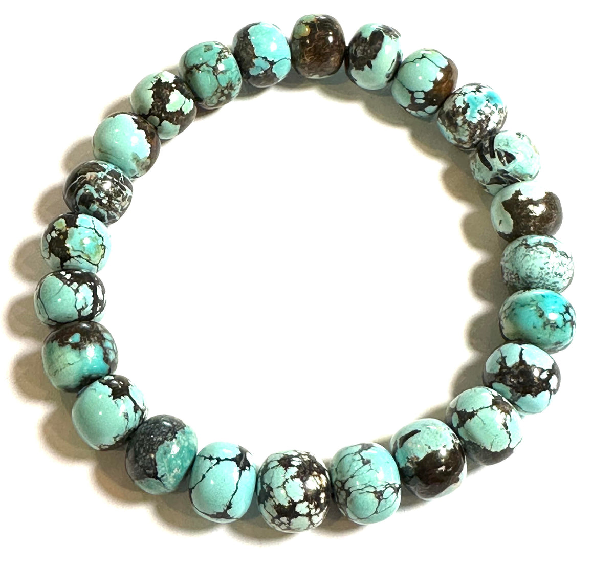 Hubei Turquoise Mixed Matrix Mala Bracelet 9–9.5mm MALA28