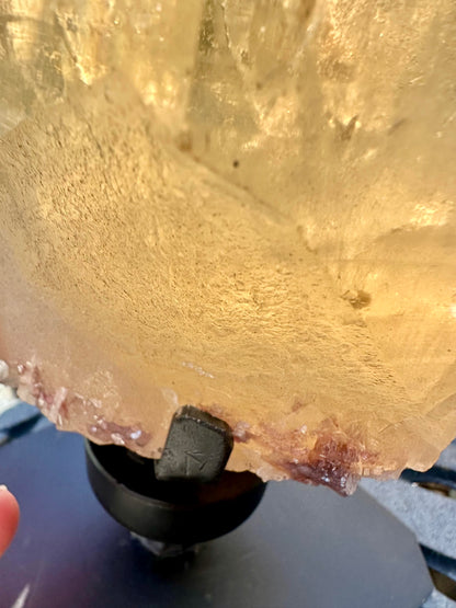 Totally Natural Citrine Crystal with Self-Healing, Etching, Lepidolite and Albite #MC7948