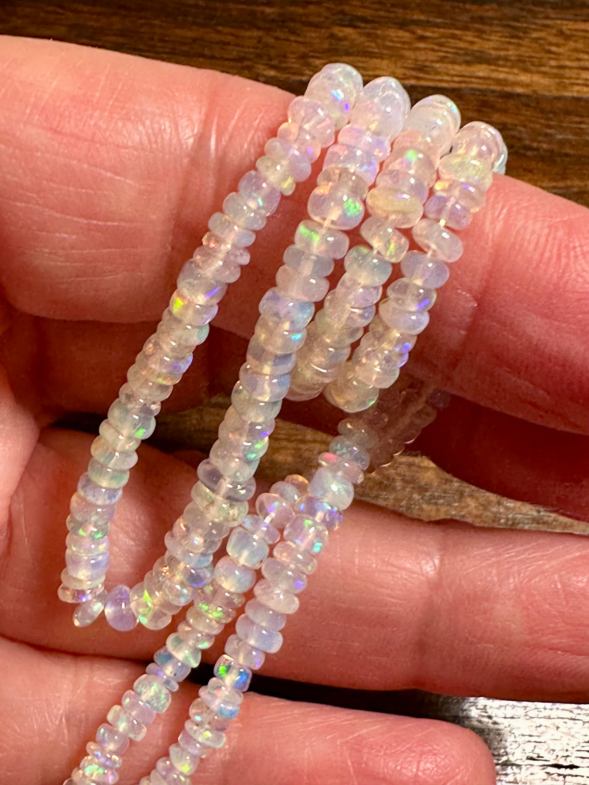 Welo Ethiopian Opal Rondelle Beads Graduated 2.5–4mm #SP8012