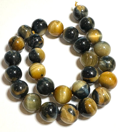 Honey Tie-Dye Tiger Eye – 14mm Premium Chatoyant Gemstone Beads #SP7937