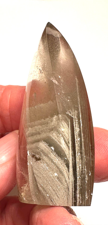 Collector Grade Brazilian Lodolite Phantom Quartz Flame with Foil Flasher 53mm #NC7946