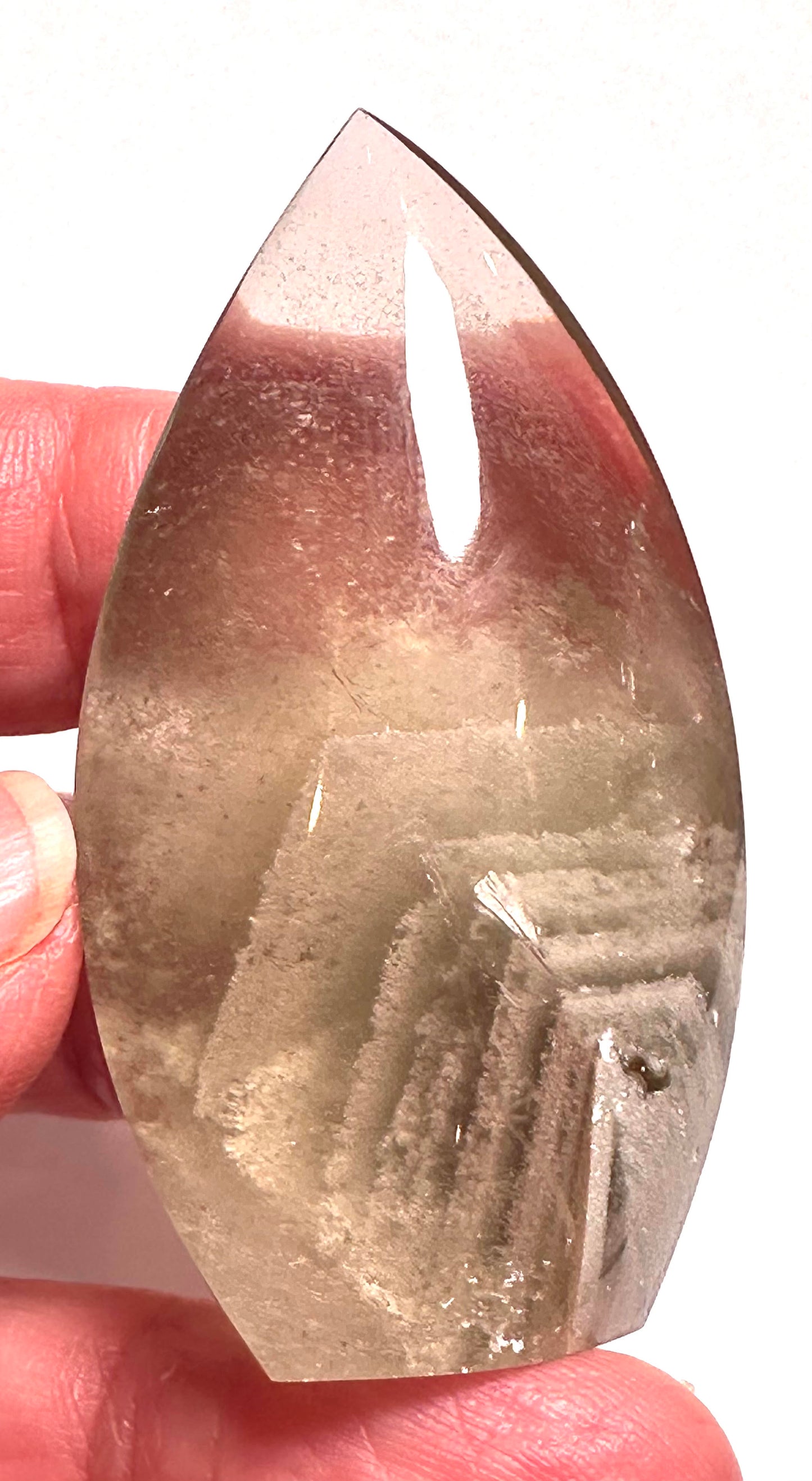 Collector Grade Brazilian Lodolite Phantom Quartz Flame with Foil Flasher 53mm #NC7946