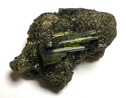 Natural Collector Grade Green Tourmaline Crystal with Micro Crystalline Tourmaline from Brazil 18gms #NC7943