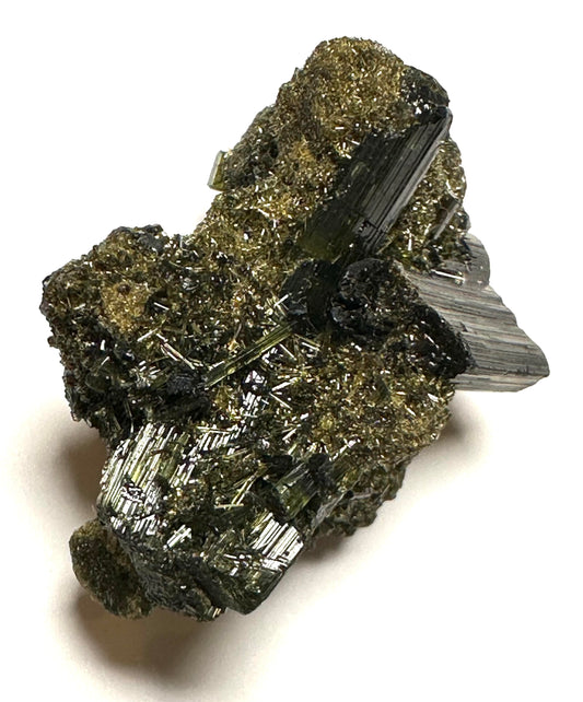 Natural Collector Grade Green Tourmaline Crystal with Micro Crystalline Tourmaline from Brazil 18gms #NC7943