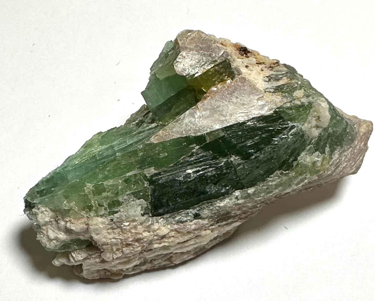 Natural Green Tourmaline in Creamy White Mica from Brazil 32 grams #NC7941