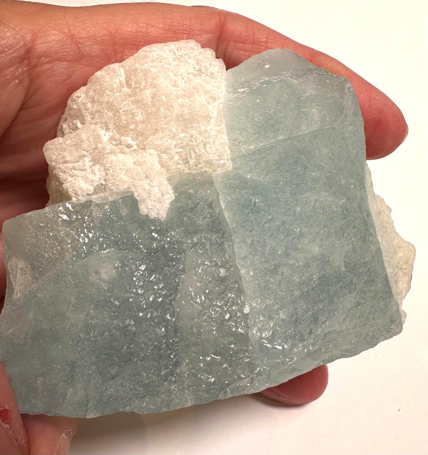 Raw Aquamarine Crystal with Feldspar Shigar Valley Pakistan #NC7960