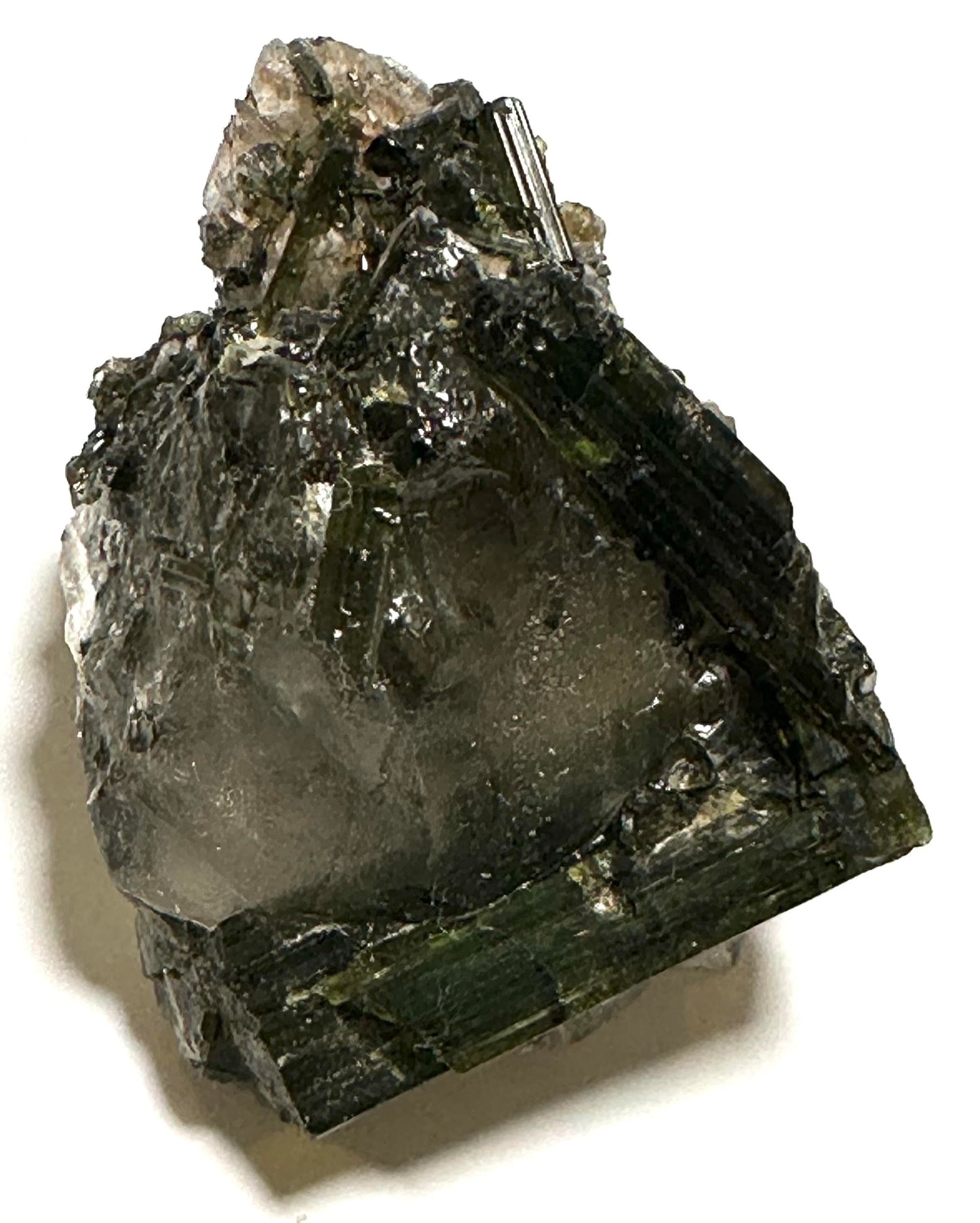 Natural Collector Grade Green Tourmaline in Quartz Crystal from Brazil #NC7936