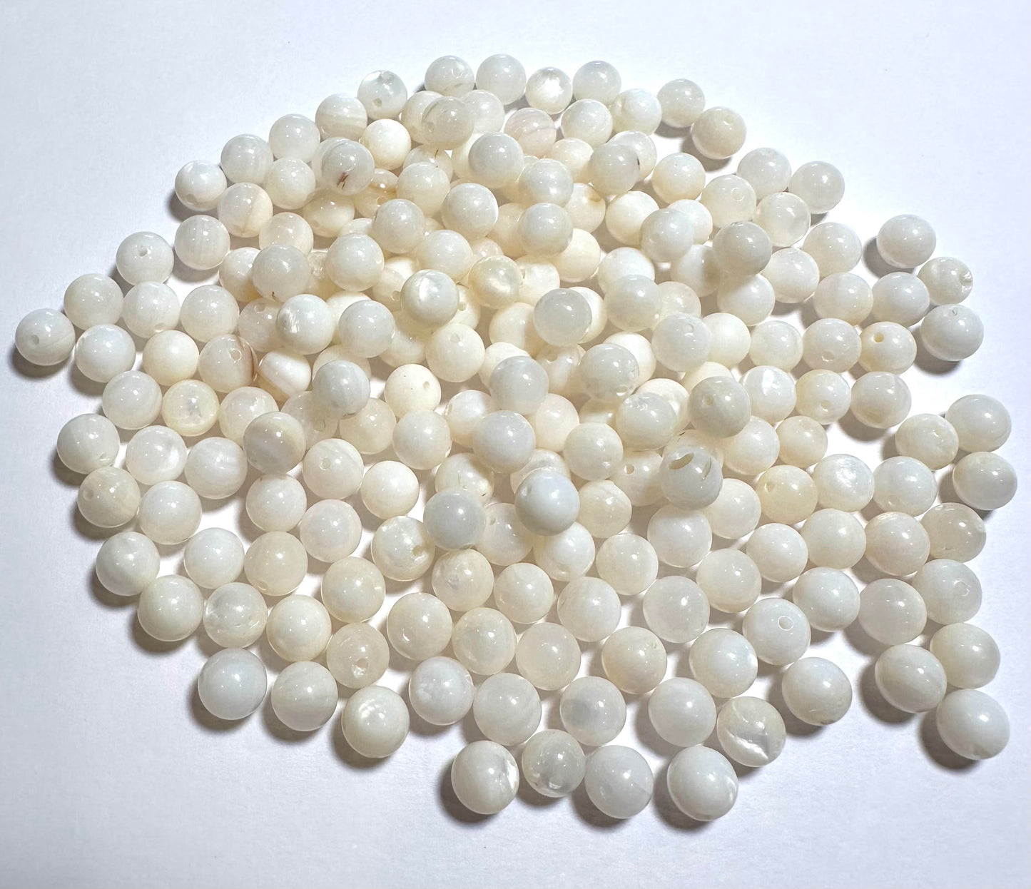 Vintage Japanese Dobu Shell Round Beads 6mm 200 Piece Lot #VB101
