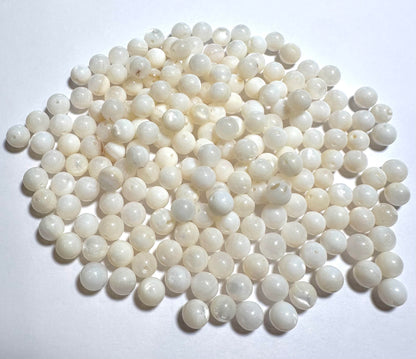 Vintage Japanese Dobu Shell Round Beads 6mm 200 Piece Lot #VB101