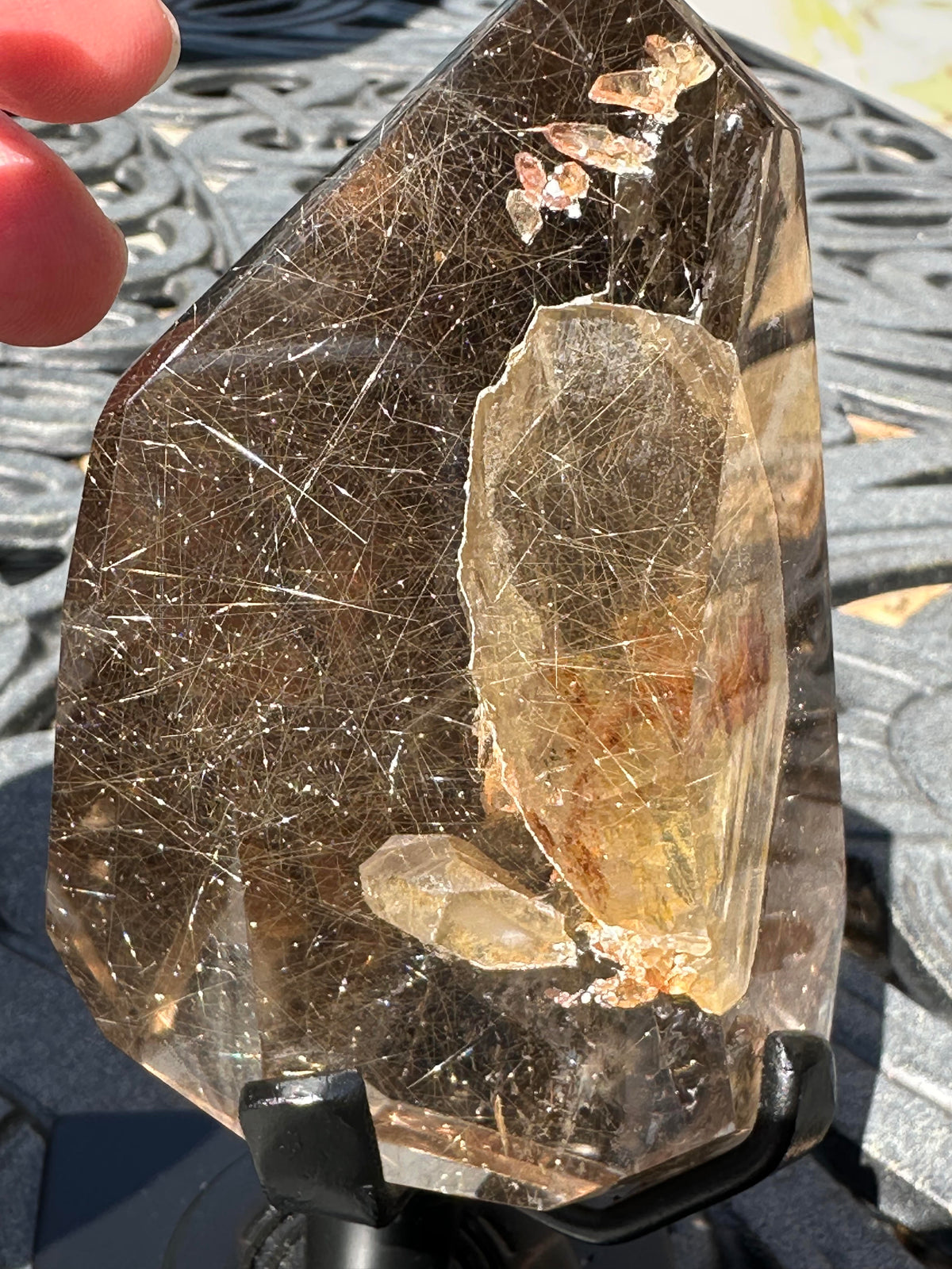 Collector Quality Smoky Rutilated Quartz Penetrator Crystal 5 3/4 Inches #NC7951