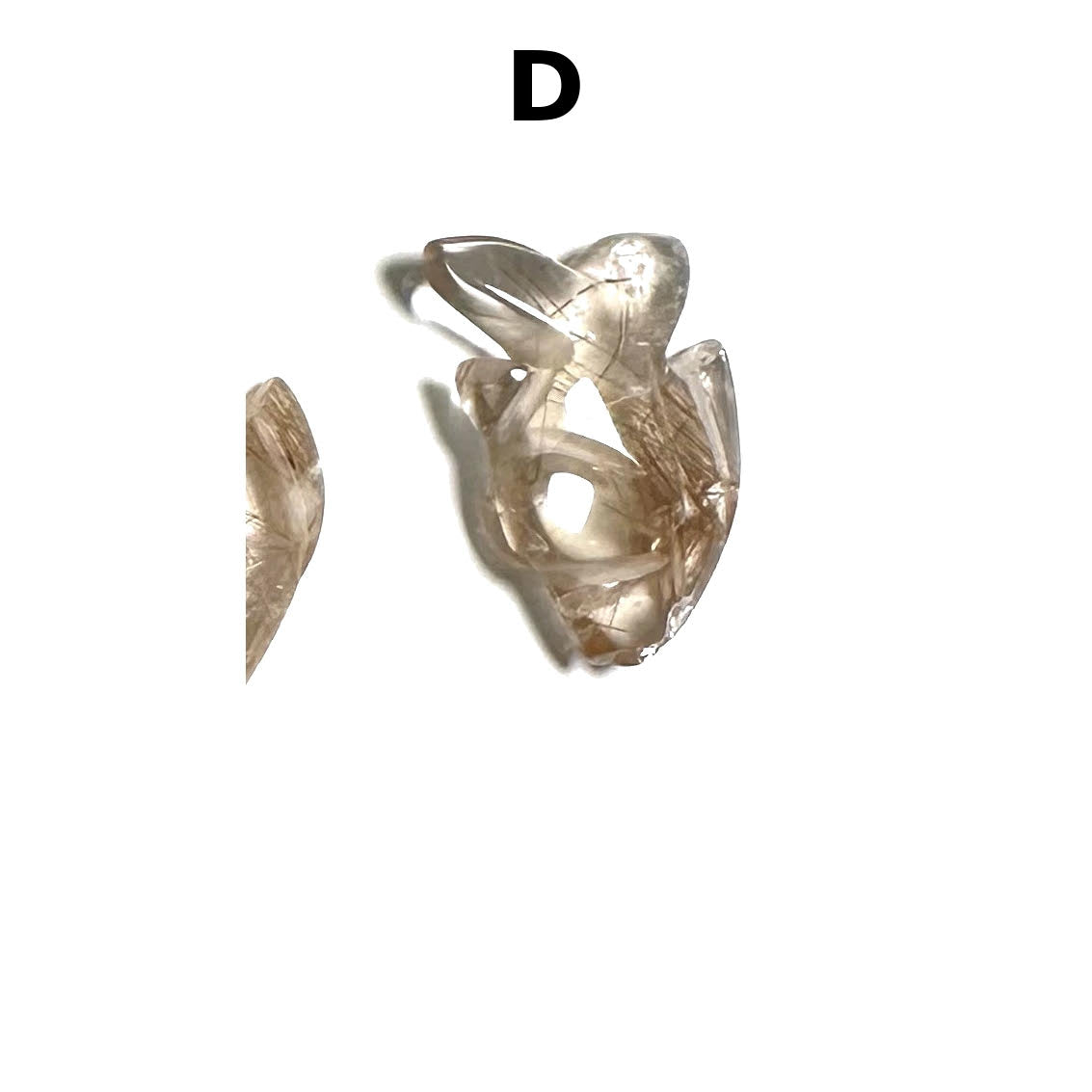 Golden Rutile Quartz Crystal Fish  Pocket Buddies NC7734