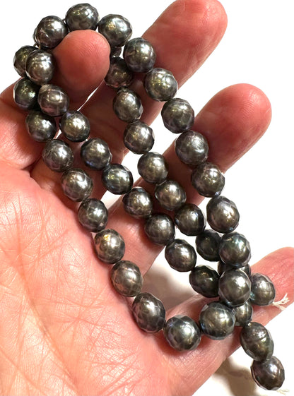 Faceted Peacock Gray Freshwater Pearl Bead Strand – 8mm Item #PB7856