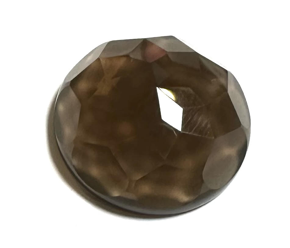 A-Grade Smoky Quartz Faceted Cabochon – 20mm Round- #18142