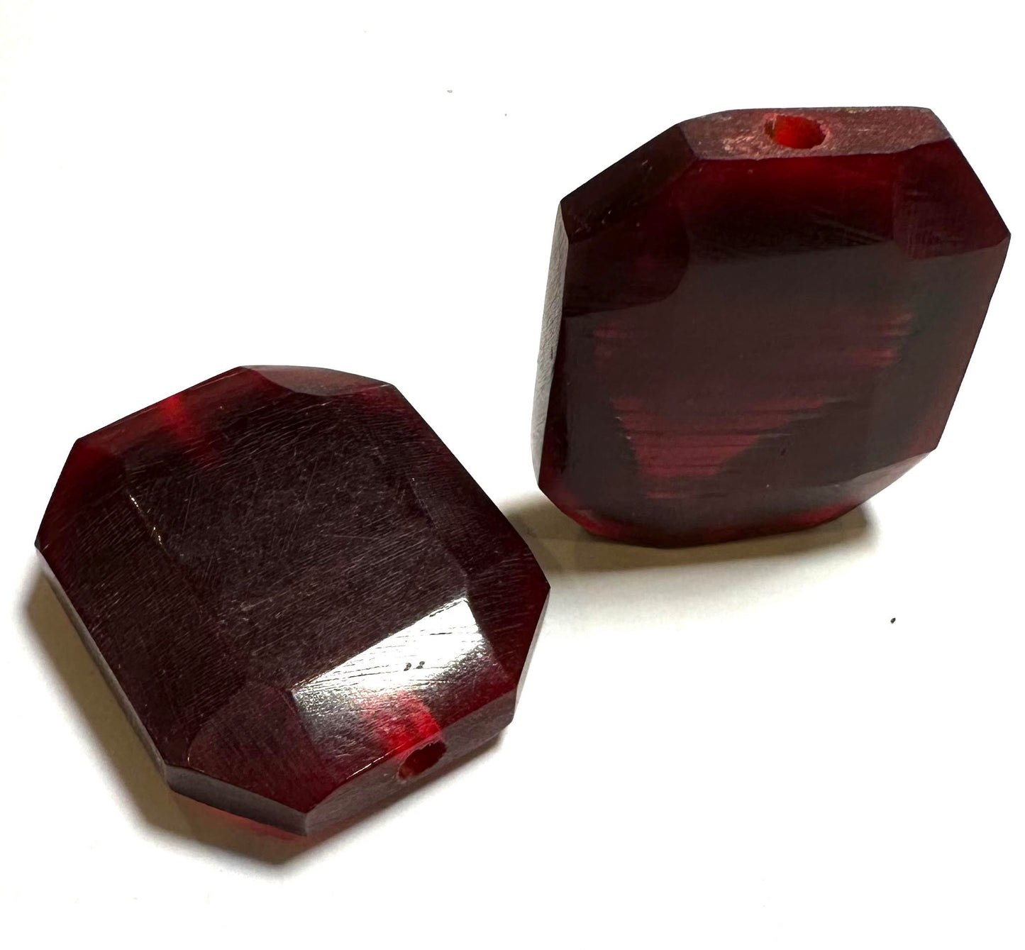 Vintage Large Faceted Horn Beads – 20 x 26mm #VB7913