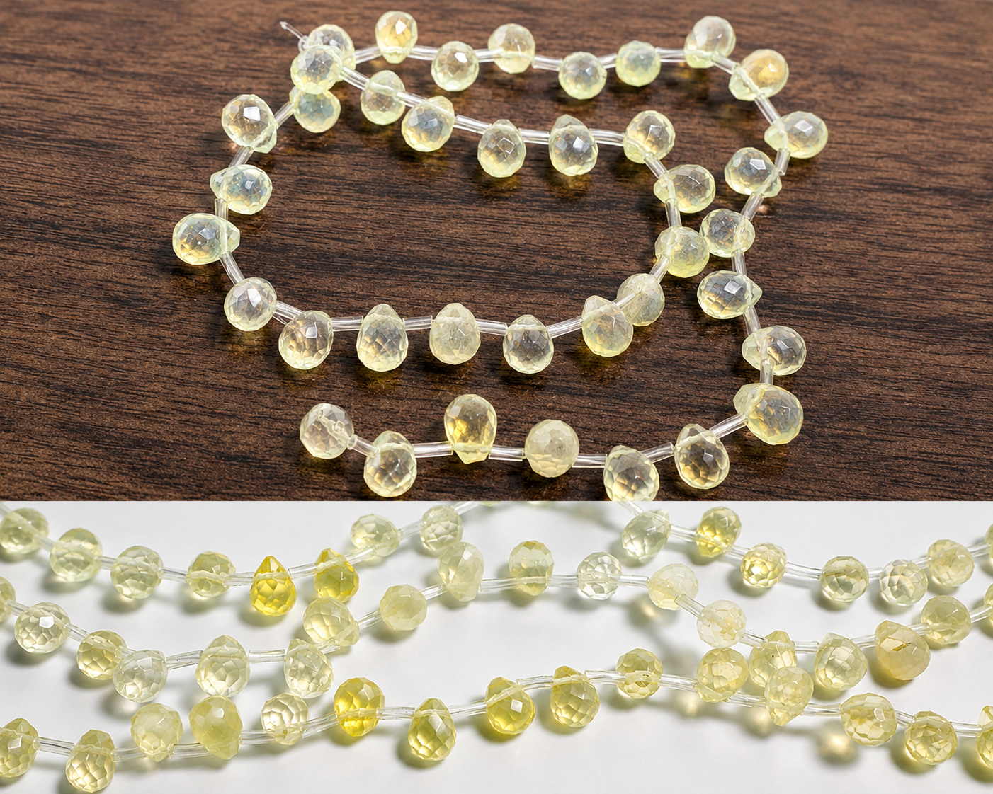 Vintage Glass Briolette Beads 9 x 7mm #VB824