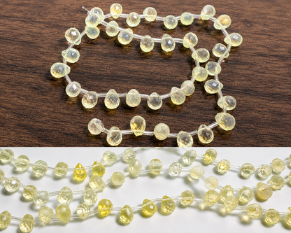 Vintage Glass Briolette Beads 9 x 7mm #VB824