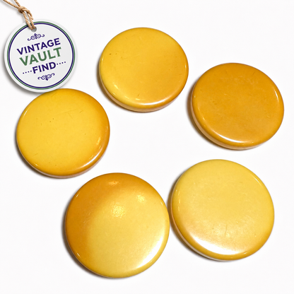 Authentic Vintage Bakelite Discs – 5 Piece Lot 34mm #BAKE550