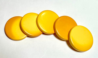 Authentic Vintage Bakelite Discs – 5 Piece Lot 34mm #BAKE550