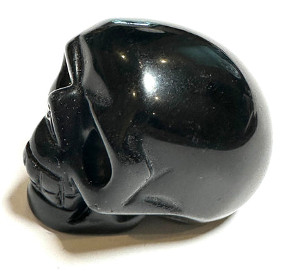 Hand Carved Polished Shungite Skull 1 1/4" x 1 3/4" x 1 5/8" #NC7937