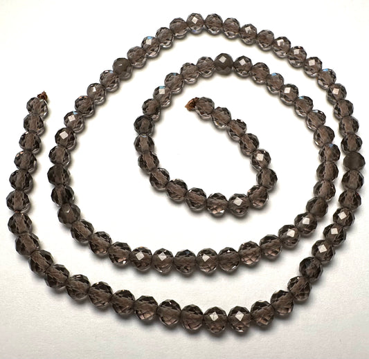Smokey Quartz 4mm Micro Diamond Faceted Beads - SP7614