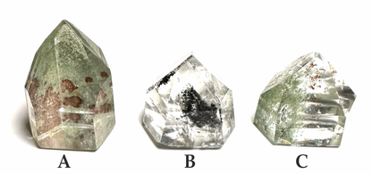Green Lodolite Quartz Towers (Garden Quartz) – Brazilian Scenic Quartz Points | NC7808 A–C