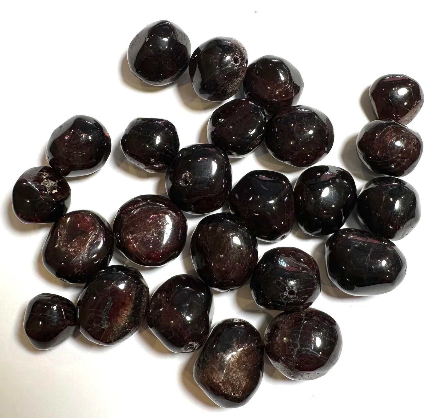 Highly Polished Tumbled Garnet Nugget Beads – Deep Wine Red Natural Garnet Nuggets – 13mm to 20mm – SP7851