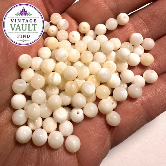 Vintage Japanese Dobu Shell Round Beads 6mm 200 Piece Lot #VB101