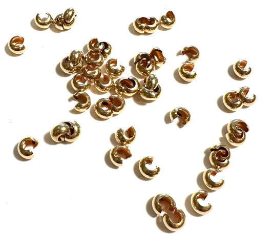 Gold-Filled 3.2mm Crimp Covers (48 Pieces) – Item #3577