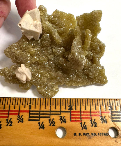 Golden Druzy Quartz with Calcite Showpiece 3" -  #NC7921