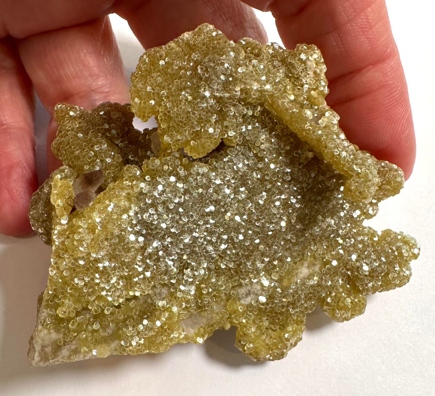Golden Druzy Quartz with Calcite Showpiece 3" -  #NC7921