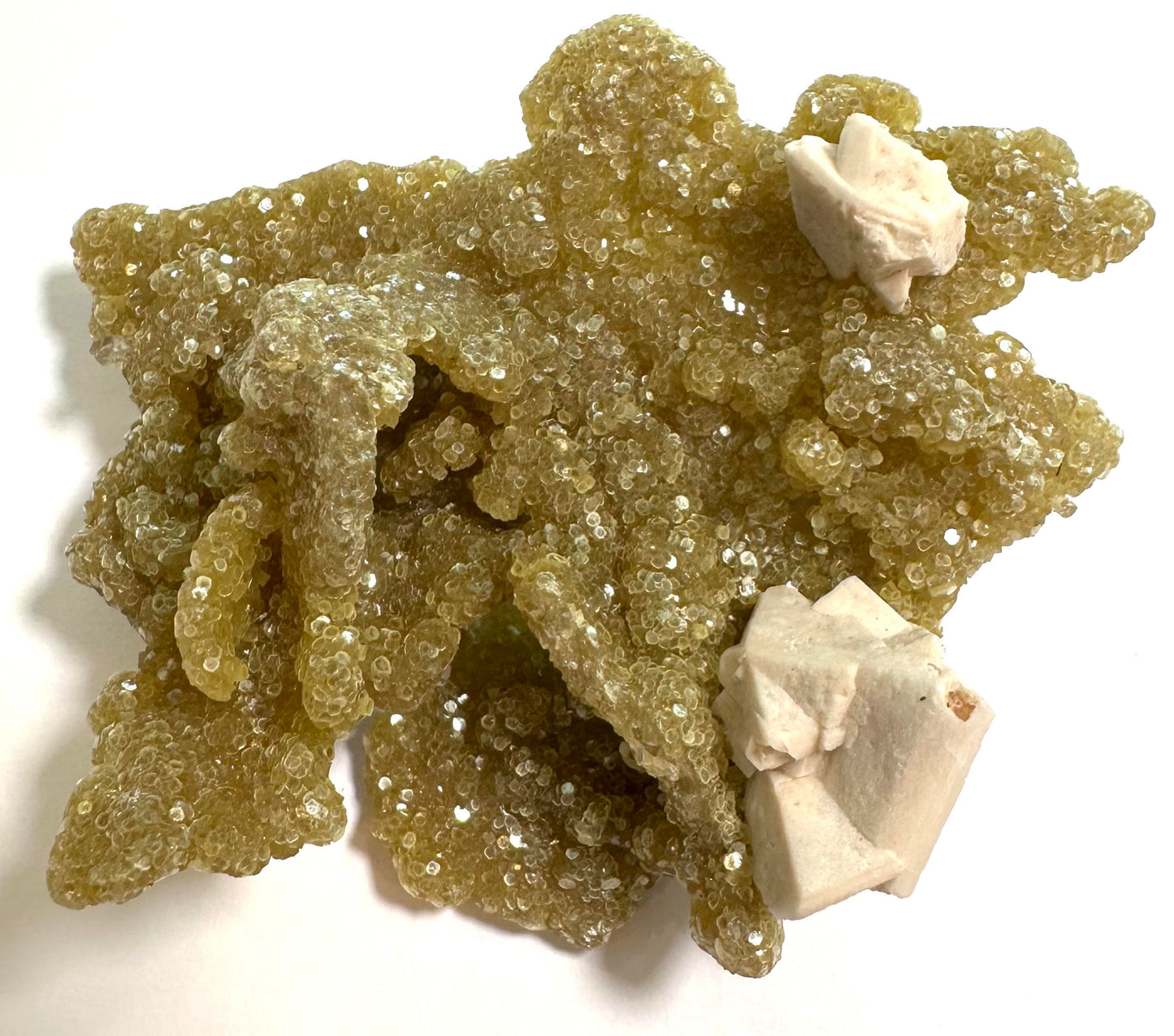 Golden Druzy Quartz with Calcite Showpiece 3" -  #NC7921