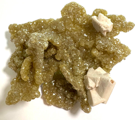 Golden Druzy Quartz with Calcite Showpiece 3" -  #NC7921
