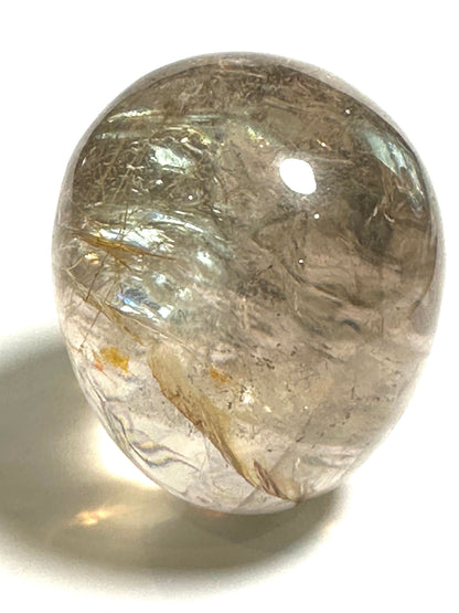 Golden Rutilated Quartz Magical Child Skull Master Carved by Leandro De Souza 1 5/8" x 1 3/4" x 2 1/4" Tall #NC7942