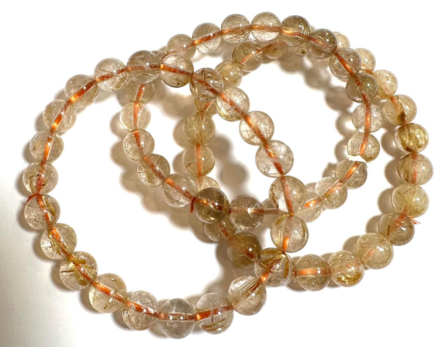 Golden Rutilated Quartz Mala Bracelet – 8mm – Limited Quantity – SP7888