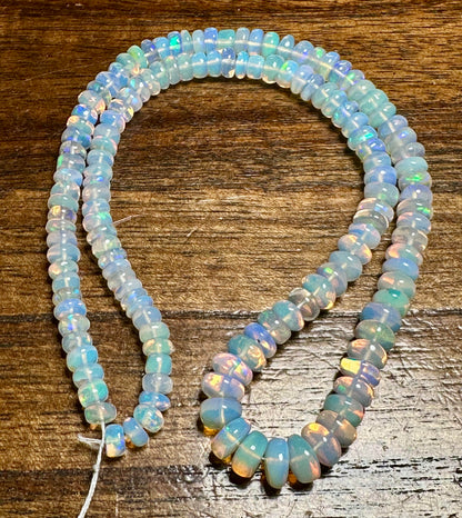 Welo Ethiopian Opal Rondelle Beads Graduated 5–7.5mm #SP8009