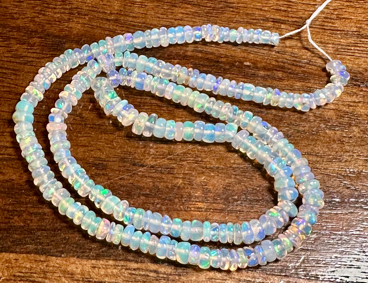 Welo Ethiopian Opal Rondelle Beads Graduated 2.5–4mm #SP8012