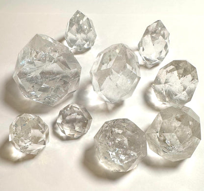 Faceted Crystal Teardrop Towers Deal – Brazilian Quartz Parcel – 824g (9 Pieces) - WHOLE 05