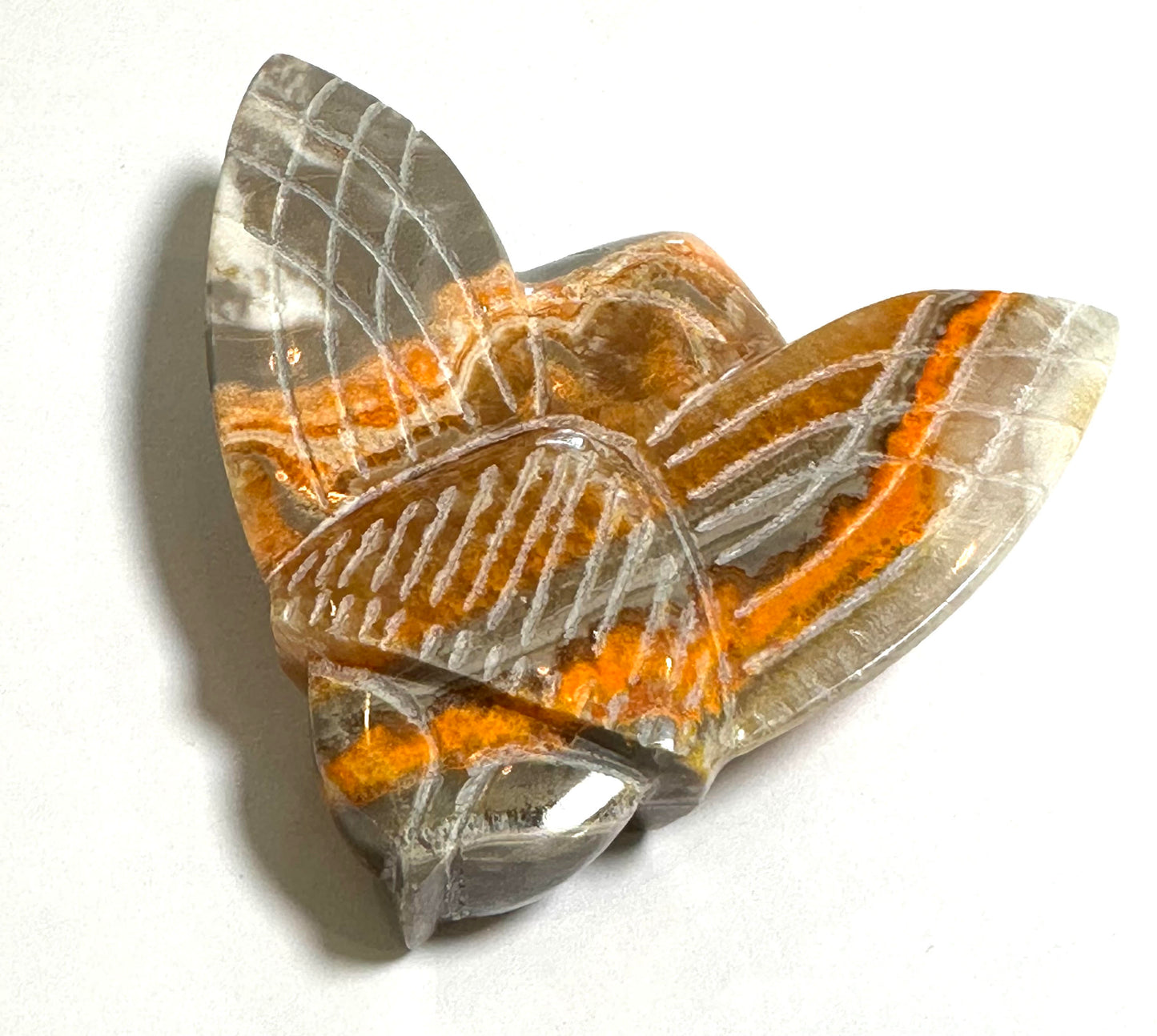 Hand Carved Bumblebee Jasper Bee Sculpture 2¼ x 2 Inches #NC7697