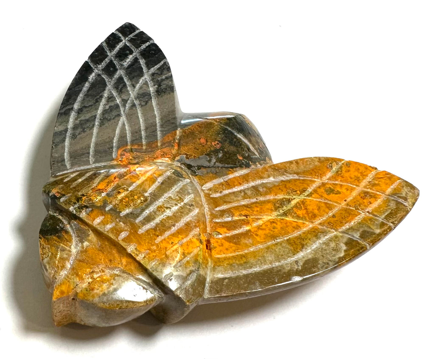 Hand Carved Bumblebee Jasper Bumblebee 2½ x 2 Inches #NC7694