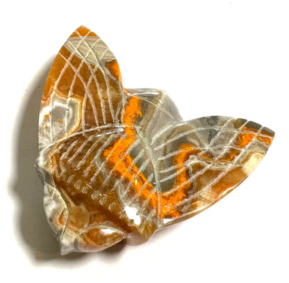 Hand Carved Orange Bumblebee Jasper Bee Figurine 2⅛ x 2 Inches #NC7696
