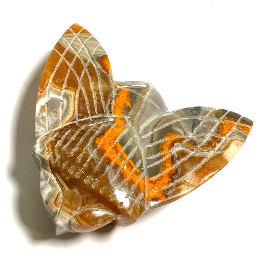 Hand Carved Orange Bumblebee Jasper Bee Figurine 2⅛ x 2 Inches #NC7696