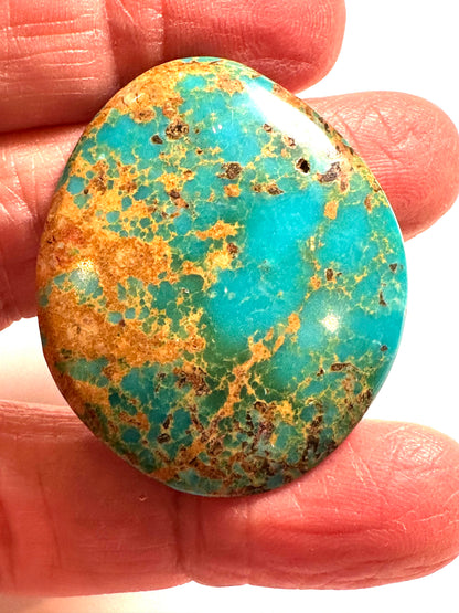 Hubei Turquoise Freeform Cabochon 33 × 39 mm #CAB8001