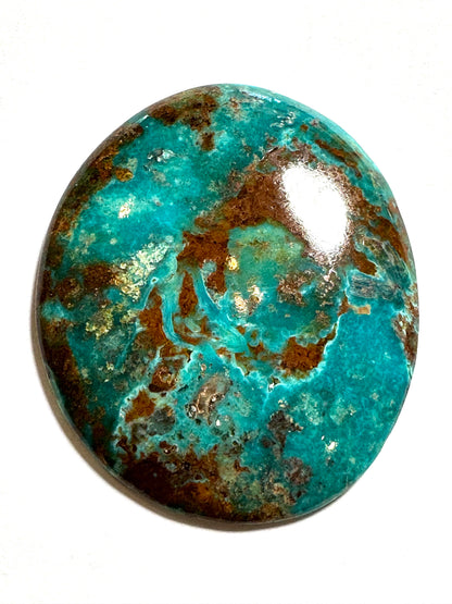 Hubei Turquoise Freeform Cabochon 44 x 41mm #CAB8002